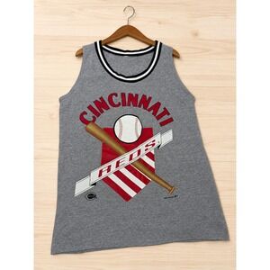 Vintage 1994 Cincinnati Reds Artex MLB Graphic Tank Top Gray Men's XL USA